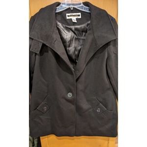 Kristen Blake Women Black Wool Blend Coat Ladies Size XL